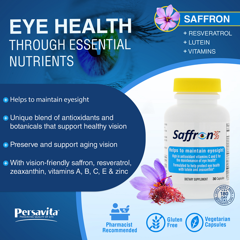 Saffron 2020 preserves eyesight and eye health